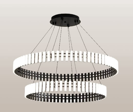 Obsidian Podwójna 80cm - lama wisząca dwa pierścienie LED ring do salonu.jpg