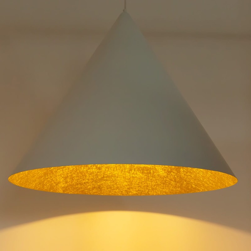 Vesuvio77 biało złota duża lampa wisząca, stożek średnica 77cm środek.jpg