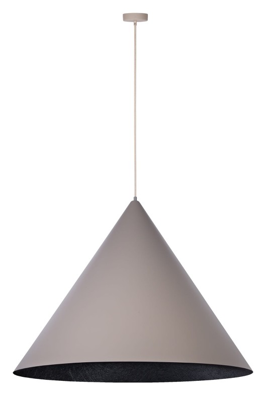 Vesuvio77 taupe czarny wisząca lampa stożek średnica 77.jpg