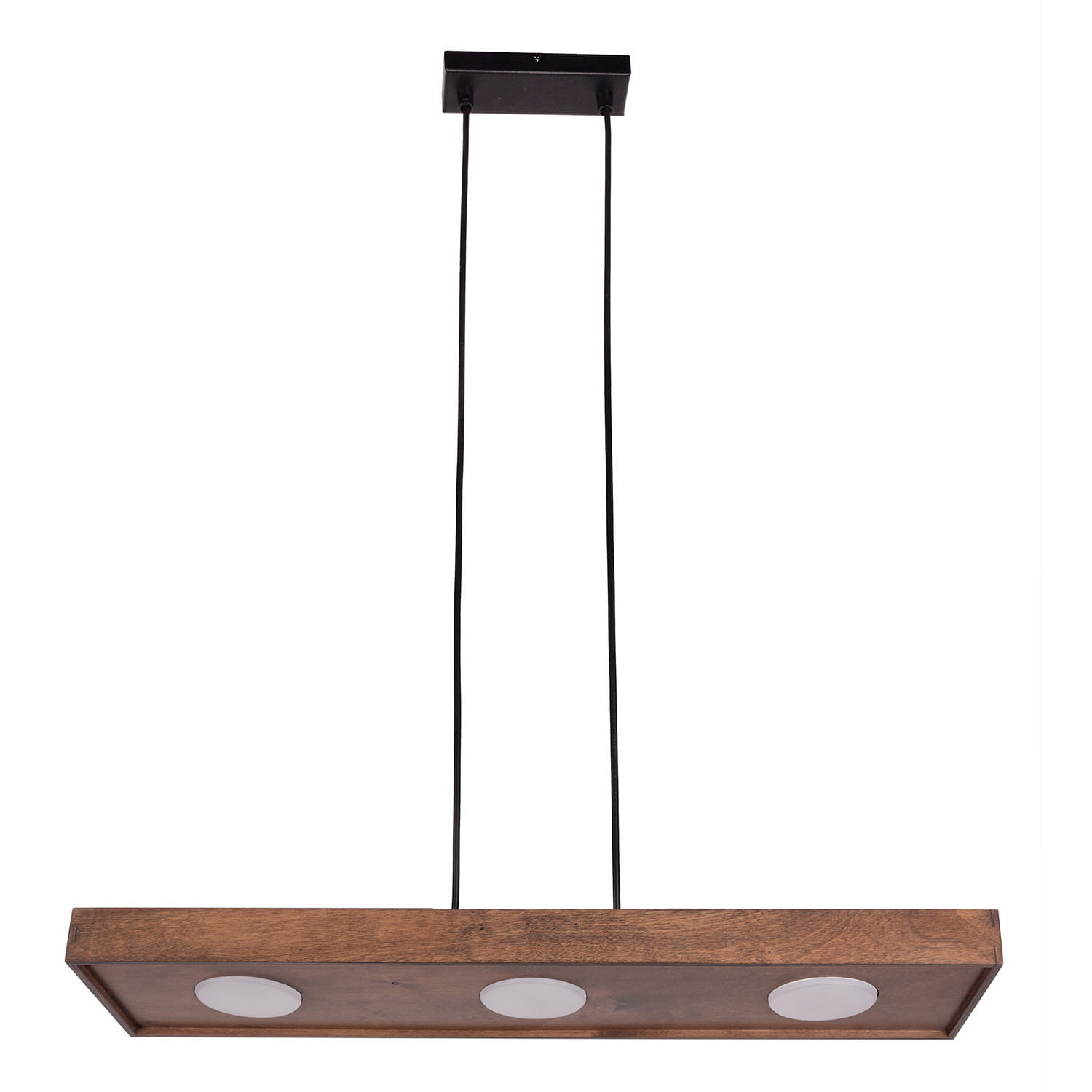 Soul 3 zwis lampa wiszaca drewniana, kolor orzech, trzy punkty świetlne
