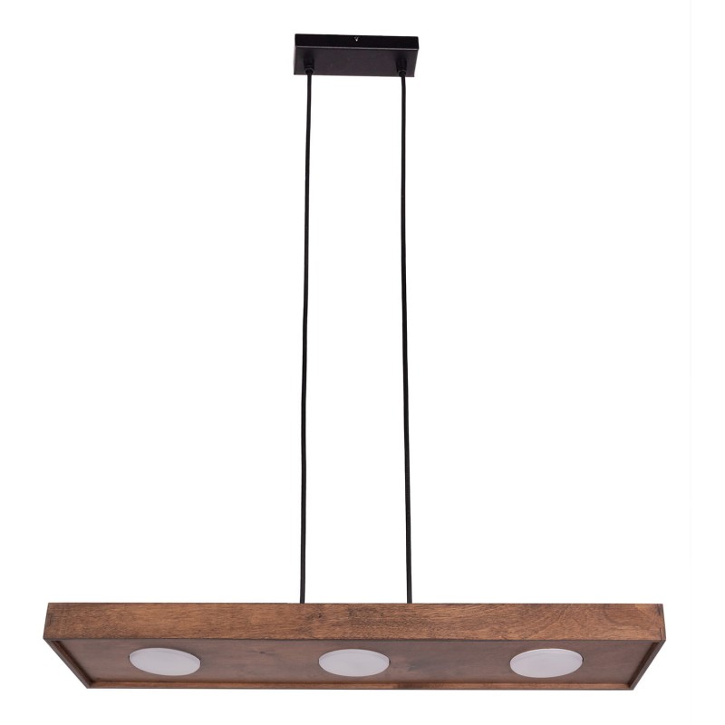 Soul 3 zwis lampa wiszaca drewniana, kolor orzech, trzy punkty świetlne