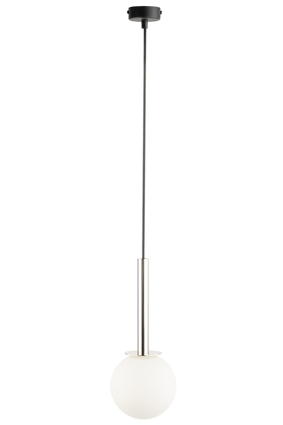 DAISY 1 srebrny biały lampa wiszaca do sypialni pojedynczy klosz.jpg