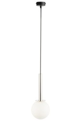 DAISY 1 srebrny biały lampa wiszaca do sypialni pojedynczy klosz.jpg