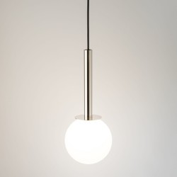 DAISY 1 srebrny biały lampa wiszaca do sypialni pojedynczy klosz świecąca.jpg