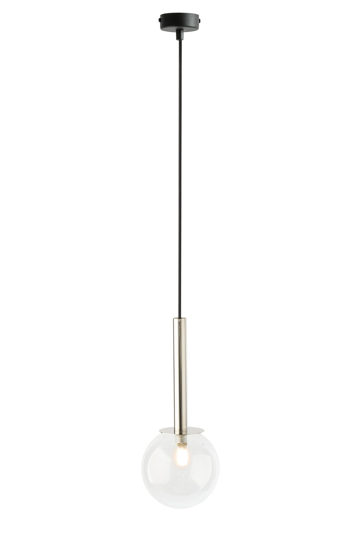 DAISY 1 srebrny transparentny lampa wisząca pojedyncza do korytarza.jpg