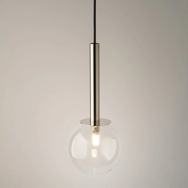 DAISY 1 srebrny transparentny lampa wisząca pojedyncza do korytarza świecenie.jpg