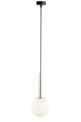 DAISY 1 złoty biały lampa wisząca do łazienki pojedynczy mleczny klosz.jpg