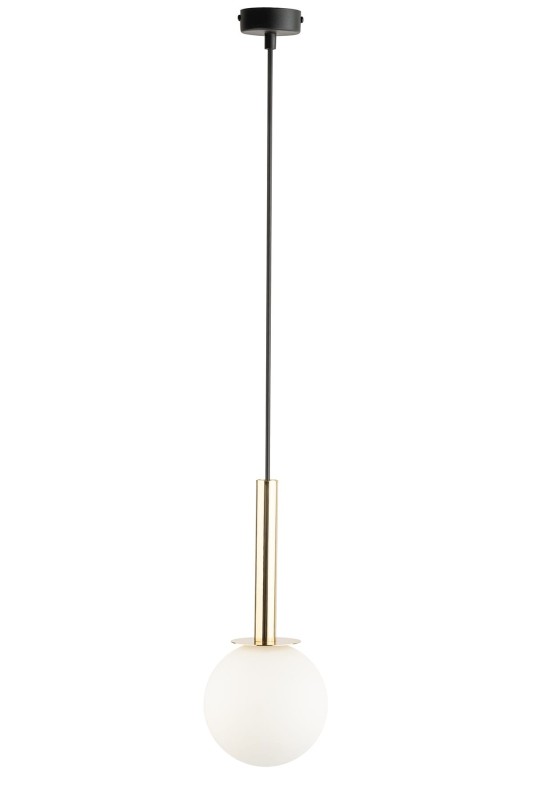 DAISY 1 złoty biały lampa wisząca do łazienki pojedynczy mleczny klosz.jpg
