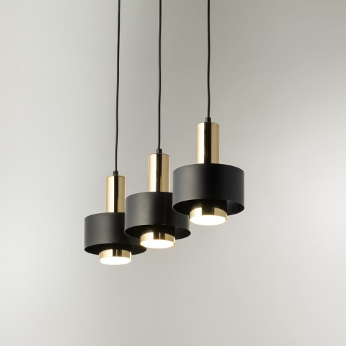 Rif Lux 3 czarny złoty lampa wisząca podłużna nad stolik kawowy, klosze.jpg