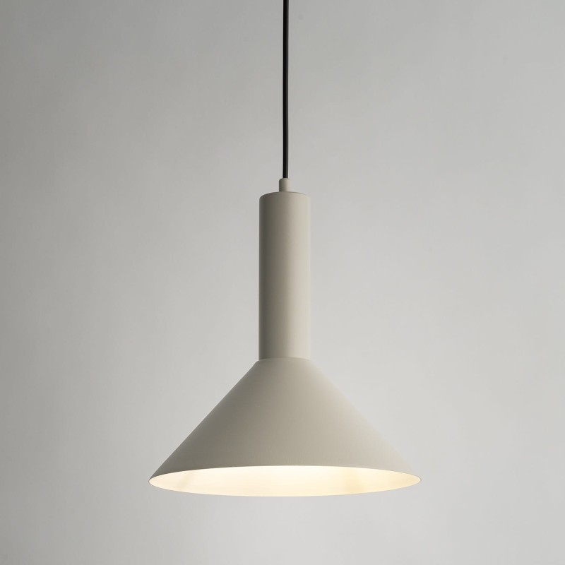 VITRUM stożek szary beż - lampa wisząca pojedyncza w stylu skandynawskim klosz.jpg