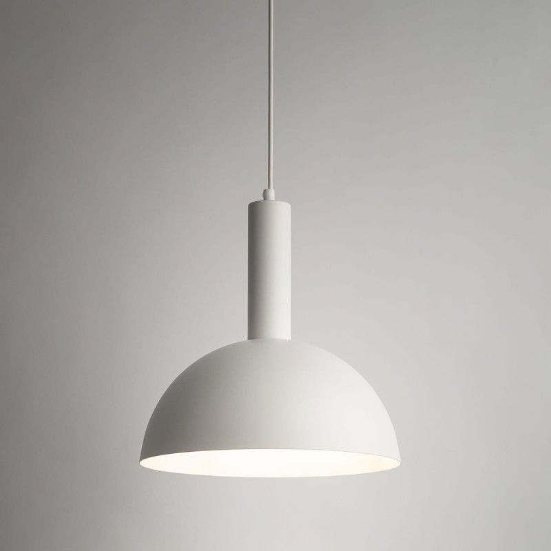 Vitrum kopuła M biały, lampa wisząca do minimalistycznej jadalni i kuchni klosz.jpg