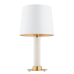 Hampton stołowa lampa luksusowa, biały abażur, szkalany trzon.jpg