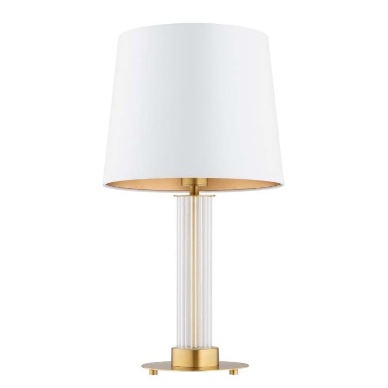 Hampton stołowa lampa luksusowa, biały abażur, szkalany trzon.jpg