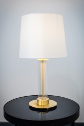 Hampton stołowa lampa luksusowa, biały abażur, stolik nocny.jpg