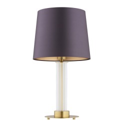Hampton złota lampka stołowa-nocna w stylu glamour, abażur filoetowo śliwkowy (2).jpg