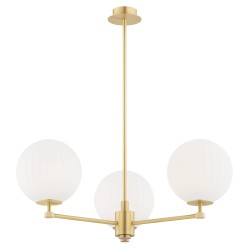 Żyrandol do sypilni, Paloma 3 złota, duże klosze białe ryflowane 20cm.jpg