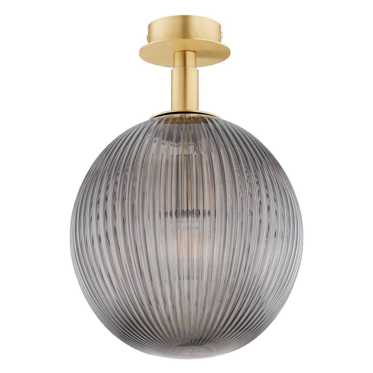 Lampa sufitowa i kinkiet w stylu Art Deco – złoty mosiądz, klosz dymiony ryflowany 25 cm Paloma 8511 (2).jpg