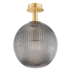 Lampa sufitowa i kinkiet w stylu Art Deco – złoty mosiądz, klosz dymiony ryflowany 25 cm Paloma 8511 (2).jpg