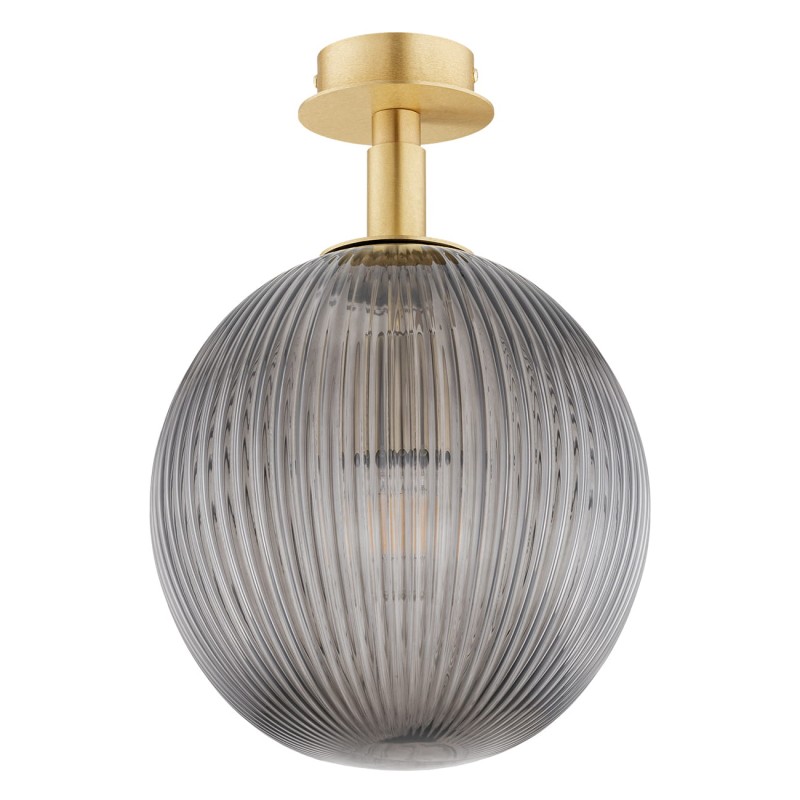 Lampa sufitowa i kinkiet w stylu Art Deco – złoty mosiądz, klosz dymiony ryflowany 25 cm Paloma 8511 (2).jpg