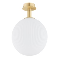 Lampa sufitowa i kinkiet w stylu Art Deco – złoty mosiądz, klosz biały ryflowany 25 cm Paloma 8505 (2).jpg