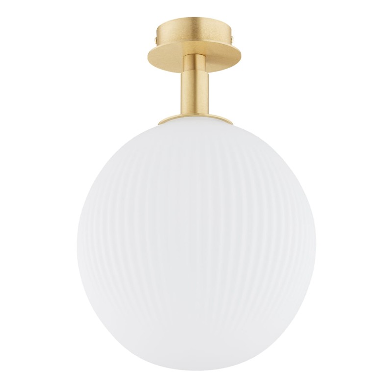 Lampa sufitowa i kinkiet w stylu Art Deco – złoty mosiądz, klosz biały ryflowany 25 cm Paloma 8505 (2).jpg
