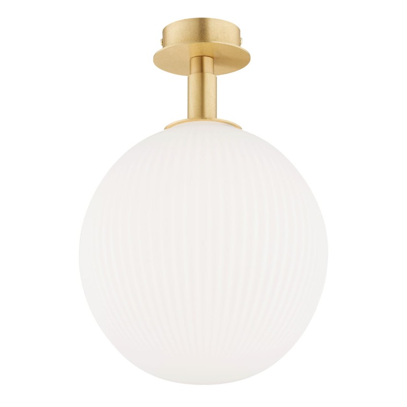 Lampa sufitowa i kinkiet w stylu Art Deco – złoty mosiądz, klosz biały ryflowany 25 cm Paloma 8505.jpg