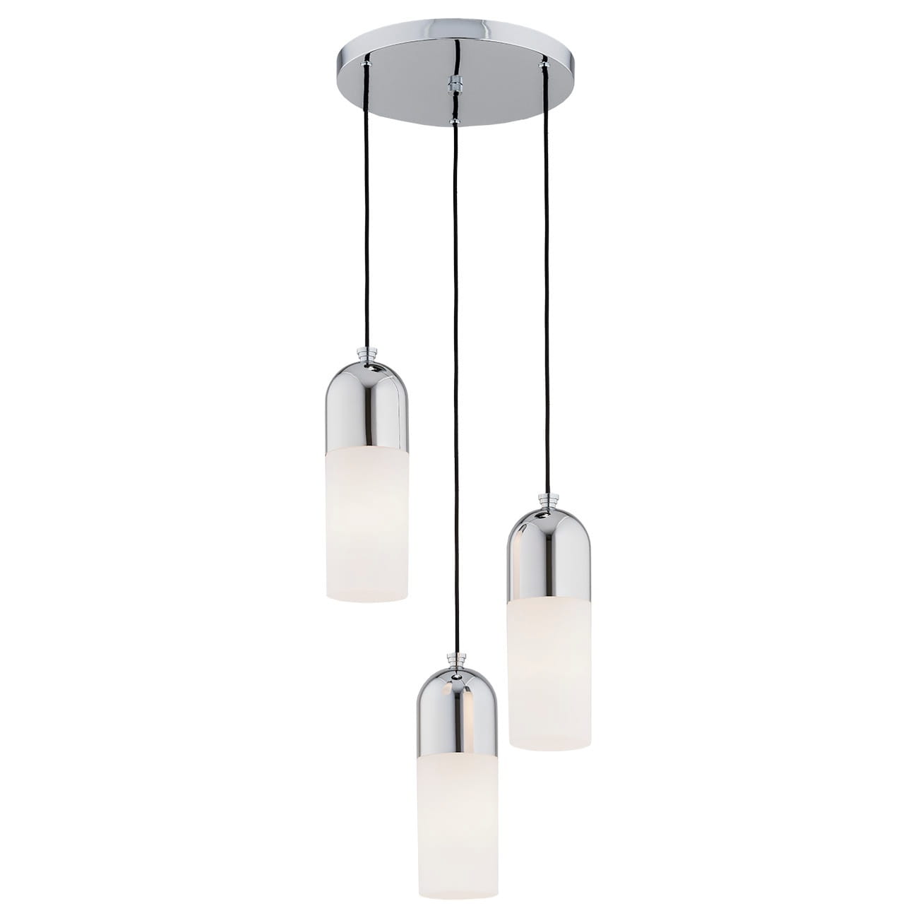 Lampa wiszaca do sallonu,  nad stolik kawowy, trzy klosze szklane - Burgos Chrom.jpg