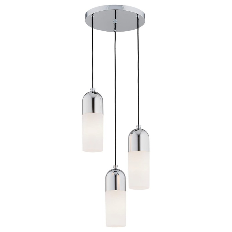 Lampa wiszaca do sallonu,  nad stolik kawowy, trzy klosze szklane - Burgos Chrom.jpg