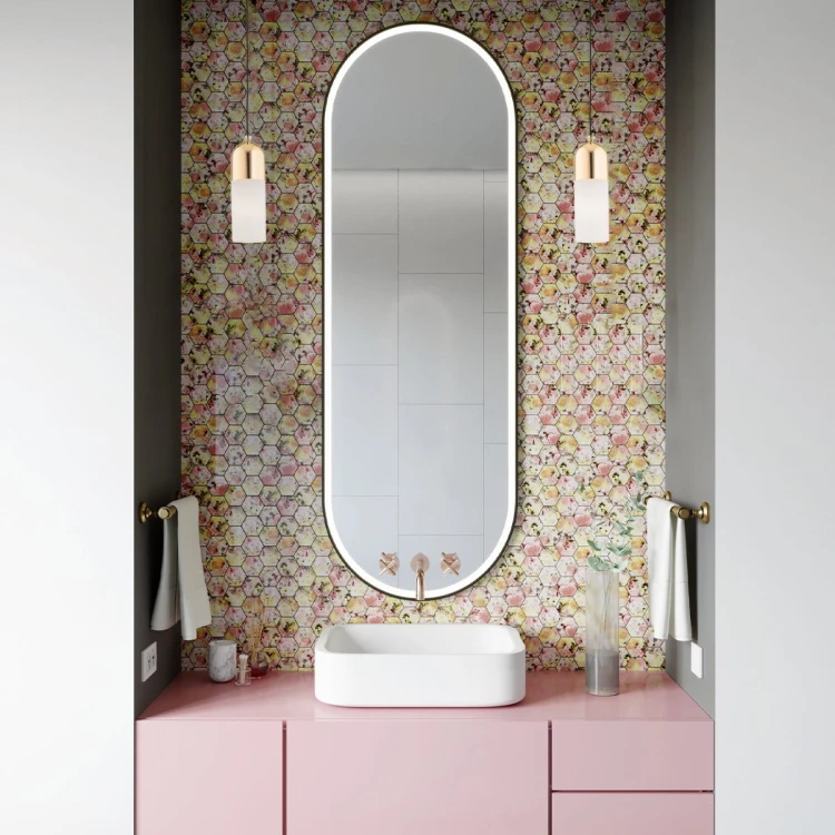 Pojedyncza lamp wisząca - Burgos Złota mleczne szkło, oświetlenie boczne lustra