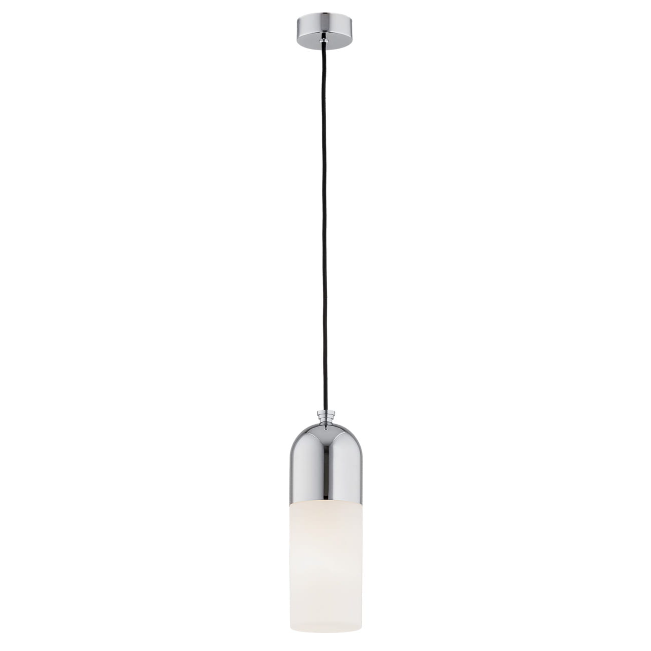 Pojedyncza lamp wisząca - Burgos Chrom, mleczne szkło.jpg