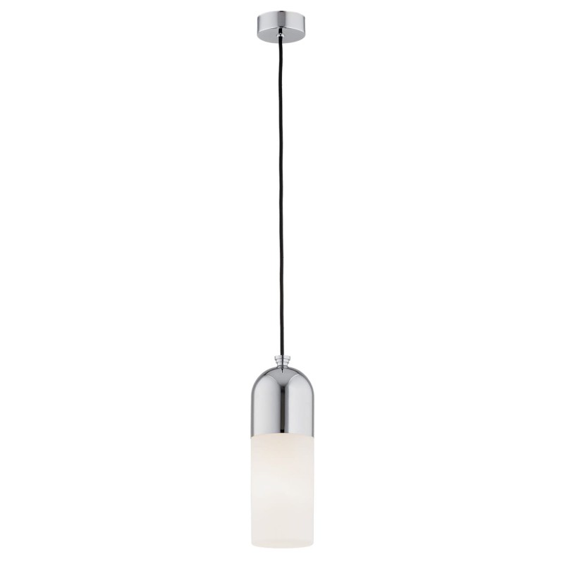 Pojedyncza lamp wisząca - Burgos Chrom, mleczne szkło.jpg