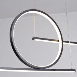 Nowoczesna lampa wisząca LED – Lidea czarna, z regulacją barwy światła, delikatne, nastrojowe oświetlenie stołu w jadalni i kuchni. szczegół.jpg