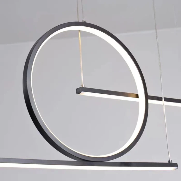 Nowoczesna lampa wisząca LED – Lidea czarna, z regulacją barwy światła, delikatne, nastrojowe oświetlenie stołu w jadalni i kuchni. szczegół.jpg