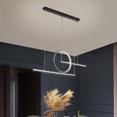 Nowoczesna lampa wisząca LED – Lidea czarna, z regulacją barwy światła, delikatne, nastrojowe oświetlenie stołu w jadalni i kuchni arnżacja.jpg
