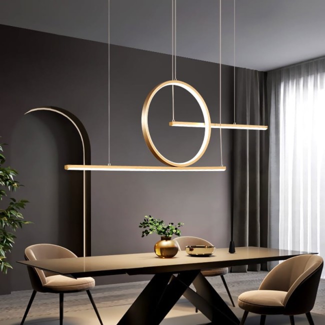Nowoczesna lampa wisząca LED – Lidea złota, z regulacją barwy światła, delikatne, nastrojowe oświetlenie stołu w jadalni i kuchni aranżacja (2).jpg