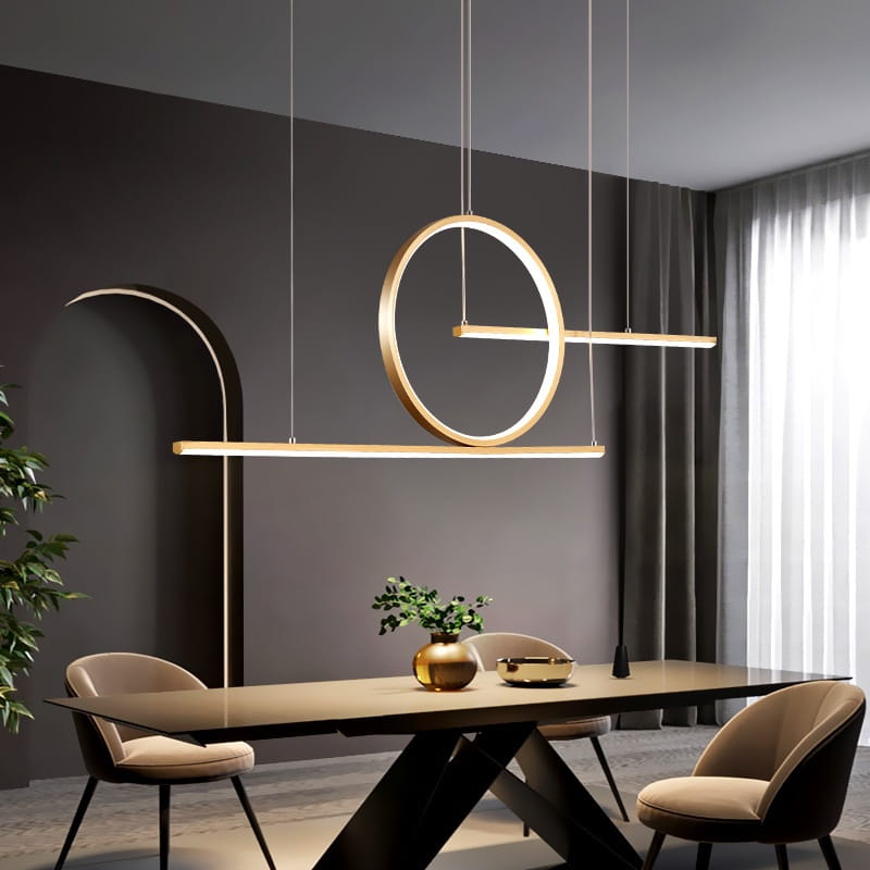 Nowoczesna lampa wisząca LED – Lidea złota, z regulacją barwy światła, delikatne, nastrojowe oświetlenie stołu w jadalni i kuchni aranżacja (2).jpg