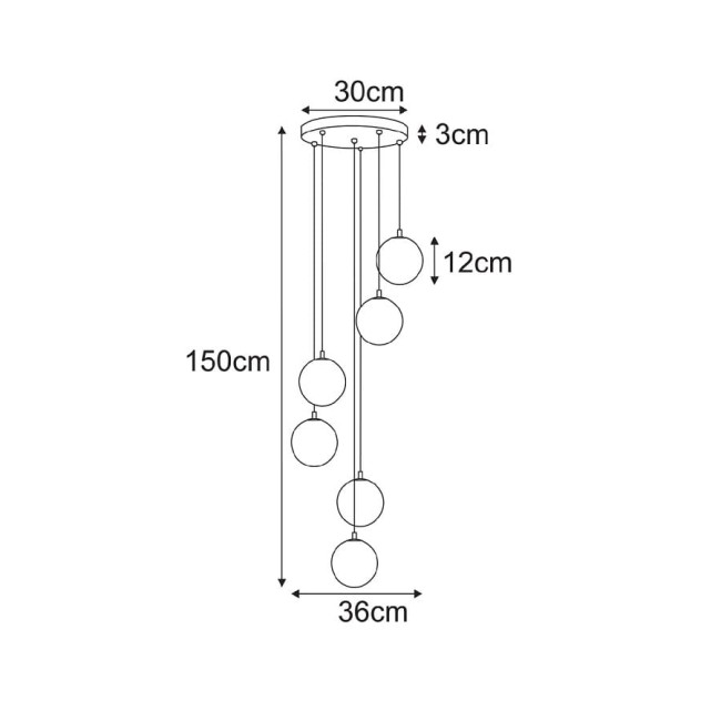 Spiralna lampa wiszaca Tesoro Kaskada beżowa, lampa do wysokich salonów wymiary.jpg