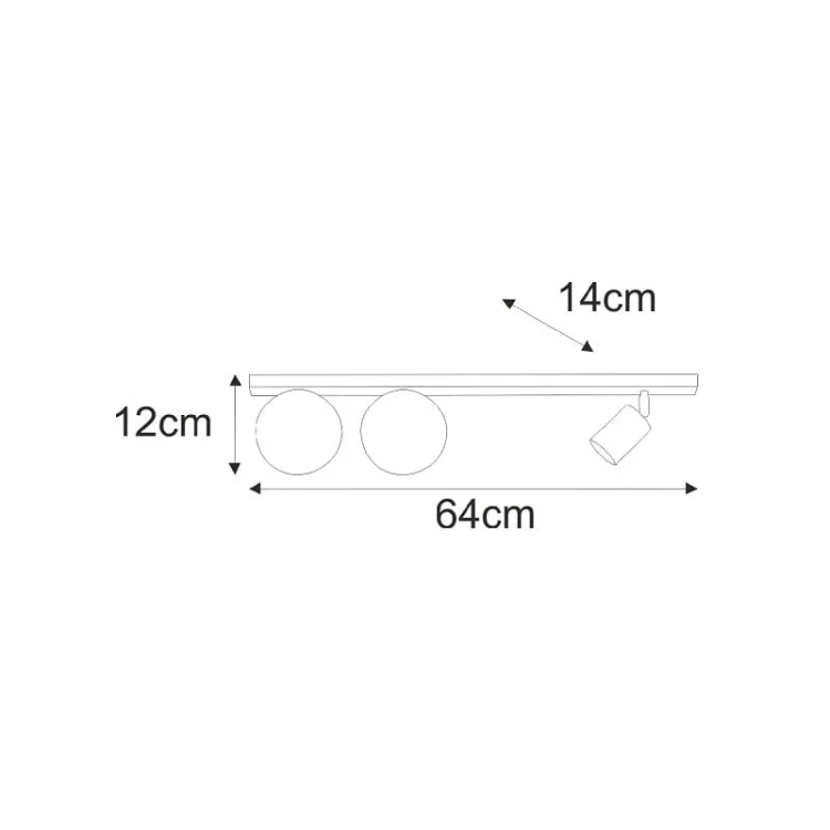 Listwa sufitowa z kloszami i reflektorem Aspa 64 beż wymiary.jpg