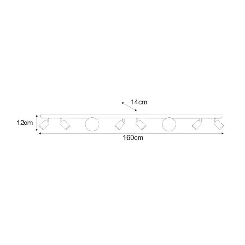 Długa listwa sufitowa Aspa 160 L kolor beżowy, szęść reflektorów, dwa klosze wymiary.jpg