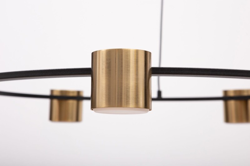 Nowoczesna lampa wisząca Kodo 7 czarna - okrągły żyrandol industrialny z 6 reflektorami GX53, regulowana wysokość - oświetlenie nad stół do salonu i jadalni klosze.jpg