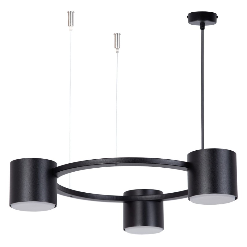Lampa wisząca pierścień do małych pomieszczeń - Kodo Sigma 3 czarna-reflektory LED kolor czarny 2.jpg