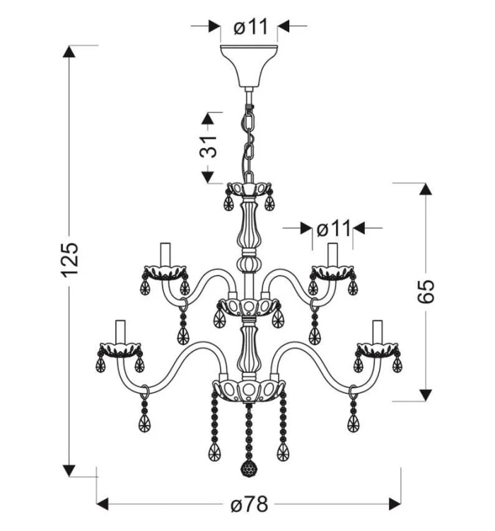 Żyrandol Cristallo 12 Chrom – srebrny, wielopoziomowy żyrandol z kryształkami,12 źródłami światła,  do wnętrz klasycznych, pałacowych wymiary.jpg