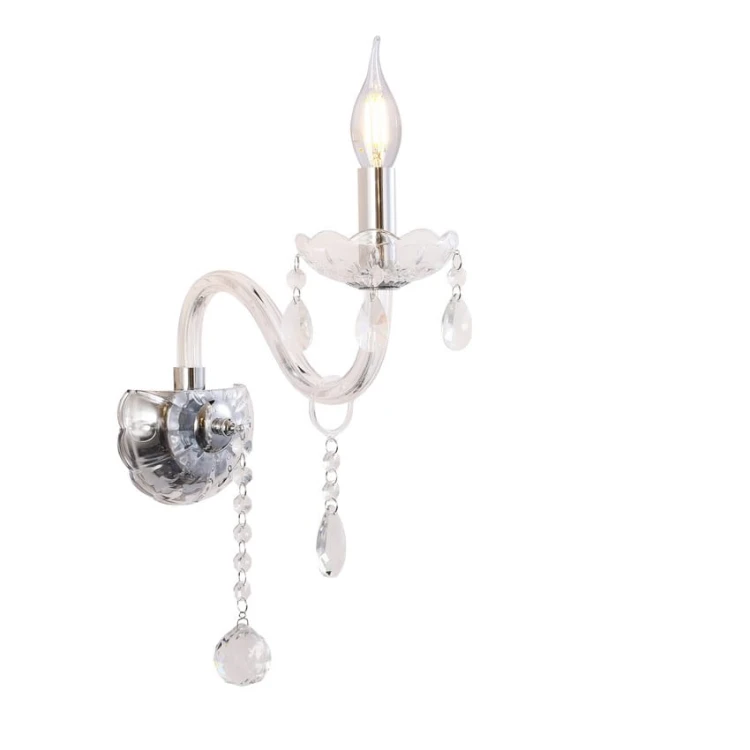 Kinkiet Cristallo 1 Chrom  ozdobiony kryształkami i chromowaną oprawą, w stylu klasycznym.jpg