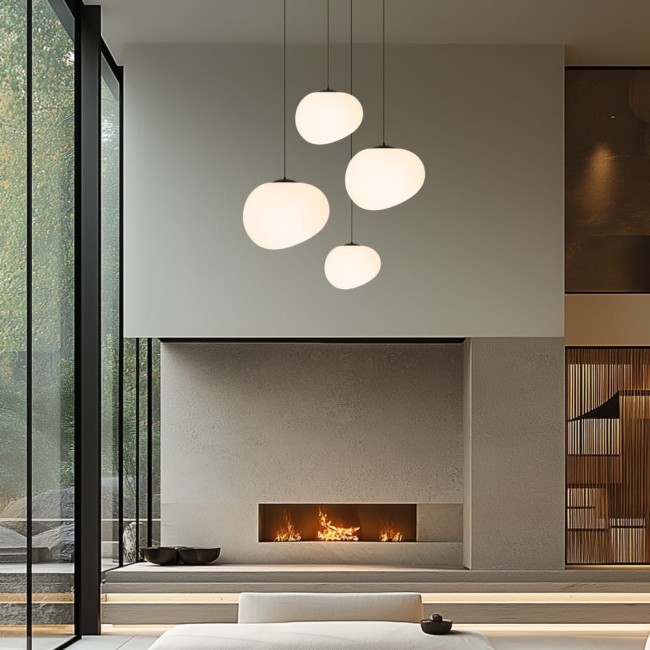 lampy wiszące stones- aranżacja z kilku lamp o różnych średnicach.jpg