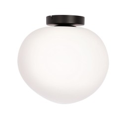 Lampa sufitowa, plafon Stones 30cm,  plafon w kształcie otoczaka,  biały mleczny klosz.jpg