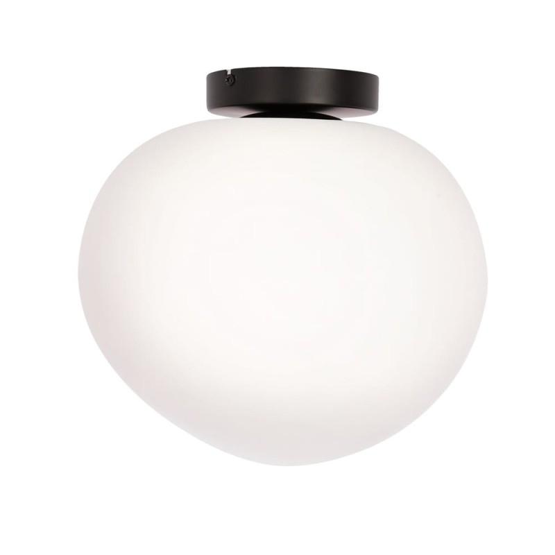 Lampa sufitowa, plafon Stones 30cm,  plafon w kształcie otoczaka,  biały mleczny klosz.jpg