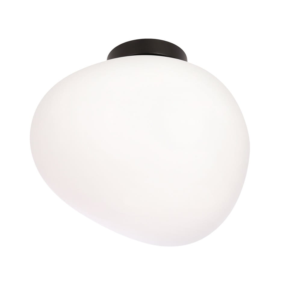 Lampa sufitowa, plafon Stones 30cm,  plafon w kształcie otoczaka, mleczny  klosz.jpg