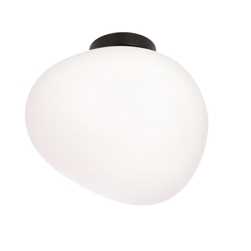 Lampa sufitowa, plafon Stones 30cm,  plafon w kształcie otoczaka, mleczny  klosz.jpg