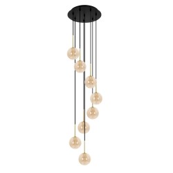Lampa wiszaca spiralna - Galaxy 8, bursztynowe klosze, do nowoczesnych wnętrz.jpg