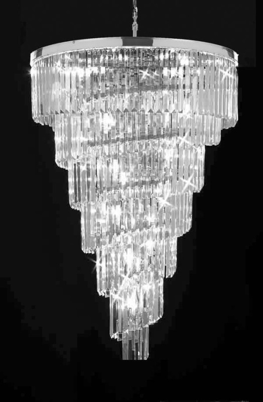 Quartz spiral chrom- żyrandol kryształowy do antresoli i wysokich repreazentacyjnych wnętrz, wysokośc 135 cm.jpg